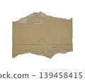 Brown corrugated kraft paper torn into pieces isolated on white background 139458415