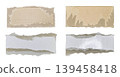 Brown and white corrugated kraft paper torn into pieces in transparent background png 139458418
