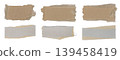 Brown corrugated kraft paper torn into pieces in transparent background png 139458419