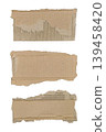Brown corrugated kraft paper torn into pieces in transparent background png 139458420