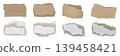 Brown and white corrugated kraft paper torn into pieces in transparent background png 139458421
