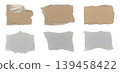 Brown and white corrugated kraft paper torn into pieces in transparent background png 139458422