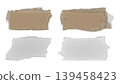 Brown and white corrugated kraft paper torn into pieces in transparent background png 139458423