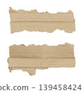 Brown corrugated kraft paper torn into pieces in transparent background png 139458424
