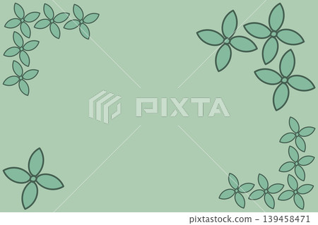 Muted minimalist abstract floral corner frame background with copy space  139458471