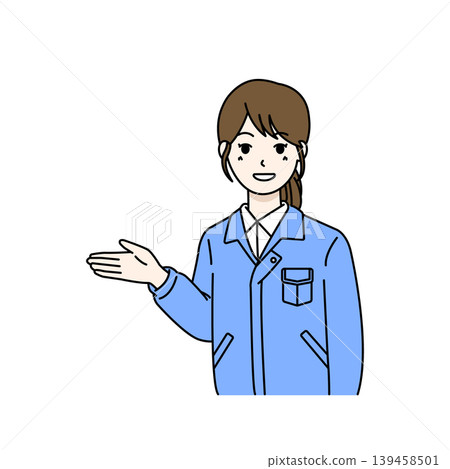 女工透過手勢和肢體語言給予指示和解釋（插圖）。 139458501
