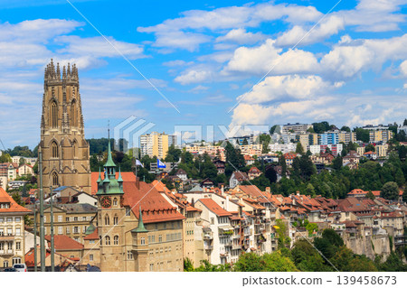 View of the old town of Fribourg, Switzerland View of the old town of Fribourg, Switzerland 139458673