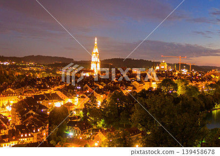 Night view of the old town of Bern in Switzerland Night view of the old town of Bern in Switzerland 139458678