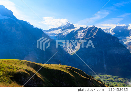 View of Schreckhorn mountain in Bernese Alps, Switzerland View of Schreckhorn mountain in Bernese Alps, Switzerland 139458685