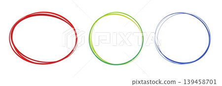 Abstract colorful round circular border frames set on white background. Abstract colorful round circular border frames set on white background. 139458701