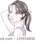 頭髮綁在腦後的女士。 頭髮綁在腦後的女士。 139458892