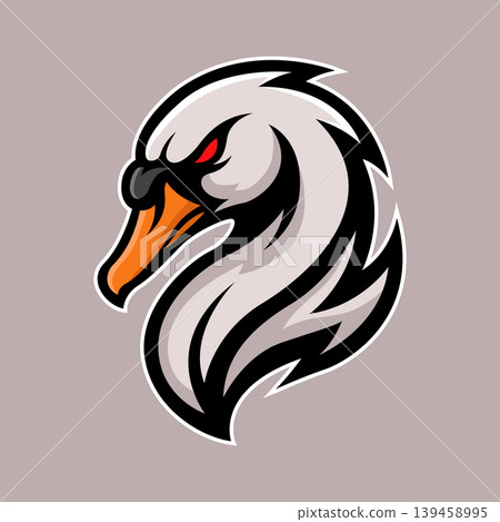 swan mascot logo illustration vector design template simple and modern 139458995