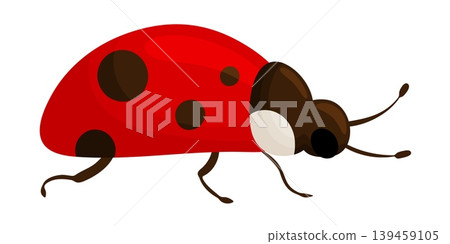 Red Ladybug Side View Crawling Illustration Clipart Red Ladybug Side View Crawling Illustration Clipart 139459105