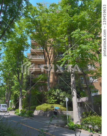 A lush, upscale apartment building in Hiroo: Urban landscape (May 2026) 139459653