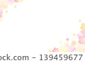 Cute watercolor-style square frame with spring-colored flowers 139459677