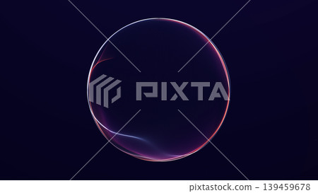 Minimal luminous circle ring with red pink and white glow on dark blue background, abstract futuristic frame, clean digital energy orb design. Minimal luminous circle ring with red pink and white glow on dark blue background, abstract futuristic frame, clean digital energy orb design. 139459678