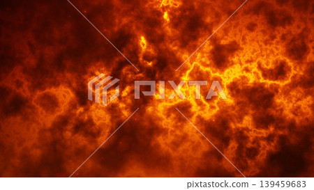 Fiery orange plasma cloud texture with glowing smoke and turbulent energy, abstract fire background with hot nebula depth and dramatic heat. Fiery orange plasma cloud texture with glowing smoke and turbulent energy, abstract fire background with hot nebula depth and dramatic heat. 139459683