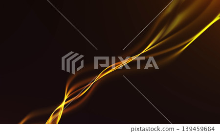 Golden light wave with flowing energy ribbons on dark background, abstract luminous line design with elegant motion and luxury digital mood. Golden light wave with flowing energy ribbons on dark background, abstract luminous line design with elegant motion and luxury digital mood. 139459684