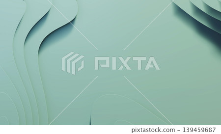 Minimal mint green paper cut shapes with smooth curved layers, soft gradient shadows and clean abstract texture, modern calm background design. Minimal mint green paper cut shapes with smooth curved layers, soft gradient shadows and clean abstract texture, modern calm background design. 139459687