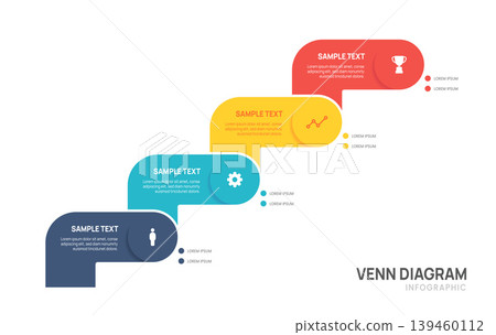 Venn diagram business infographic chart template 4 options, presentation with venn diagram elements vector illustration. Venn diagram business infographic chart template 4 options, presentation with venn diagram elements vector illustration. 139460112