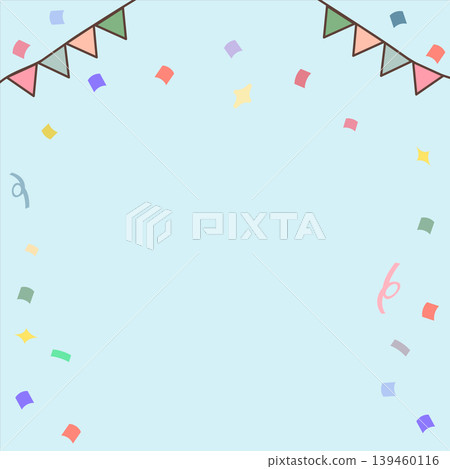 Garland and confetti celebration frame material, nuanced color message card background Garland and confetti celebration frame material, nuanced color message card background 139460116