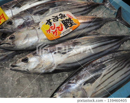 和歌山品牌「Susami Kenken Bonito」—當季最新鮮的第一批鰹魚,在南紀白濱的 Toretore 市場出售。 和歌山品牌「Susami Kenken Bonito」—當季最新鮮的第一批鰹魚,在南紀白濱的 Toretore 市場出售。 139460405
