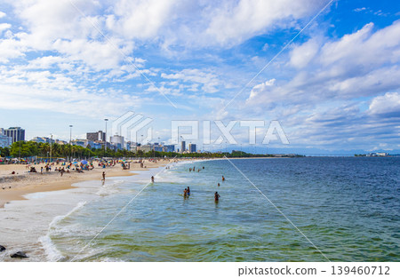 Flamengo Beach panorama view and cityscape Rio de Janeiro Brazil. Flamengo Beach panorama view and cityscape Rio de Janeiro Brazil. 139460712