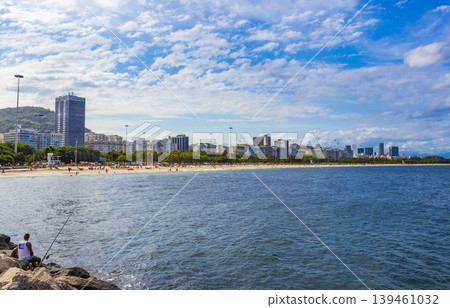 Flamengo Beach panorama view and cityscape Rio de Janeiro Brazil. Flamengo Beach panorama view and cityscape Rio de Janeiro Brazil. 139461032