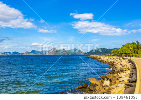 Flamengo Beach panorama view and cityscape Rio de Janeiro Brazil. Flamengo Beach panorama view and cityscape Rio de Janeiro Brazil. 139461053