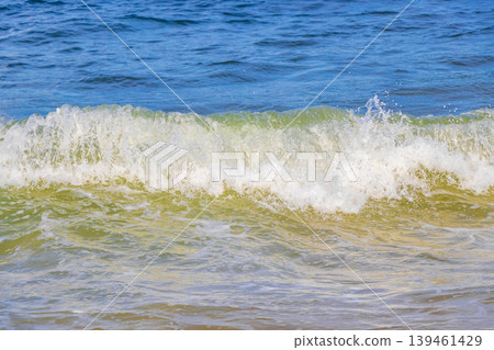 Flamengo Beach seascape blue water waves Rio de Janeiro Brazil. Flamengo Beach seascape blue water waves Rio de Janeiro Brazil. 139461429