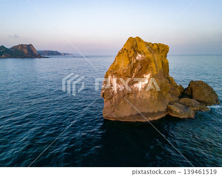 Drone footage of Ose, Minami-Izu at sunset. The coastline features unique rock formations such as Minokake-iwa. Minami-Izu Town, Kamo District, Shizuoka Prefecture - 2026 Drone footage of Ose, Minami-Izu at sunset. The coastline features unique rock formations such as Minokake-iwa. Minami-Izu Town, Kamo District, Shizuoka Prefecture - 2026 139461519