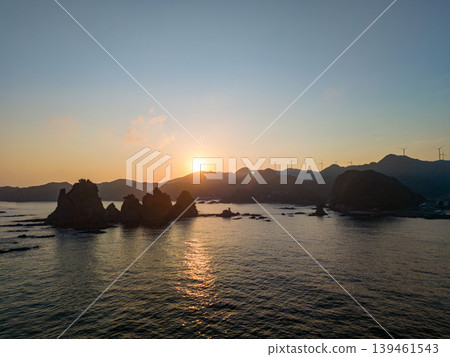 Drone footage of Ose, Minami-Izu at sunset. The coastline features unique rock formations such as Minokake-iwa. Minami-Izu Town, Kamo District, Shizuoka Prefecture - 2026 Drone footage of Ose, Minami-Izu at sunset. The coastline features unique rock formations such as Minokake-iwa. Minami-Izu Town, Kamo District, Shizuoka Prefecture - 2026 139461543
