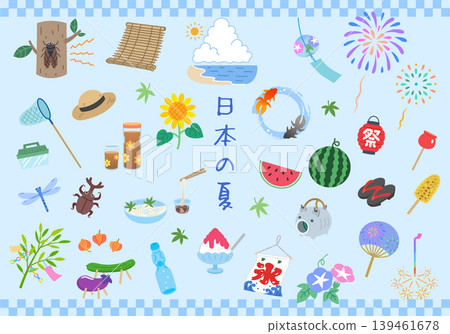 Japanese Summer Illustration Set Japanese Summer Illustration Set 139461678