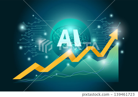 AI Brain Stock Market Arrow AI Brain Stock Market Arrow 139461723