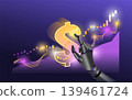 AI Robot Hand Dollar Sign 139461724