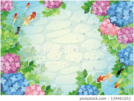 夏季雨季,繡球花背景 夏季雨季,繡球花背景 139461852