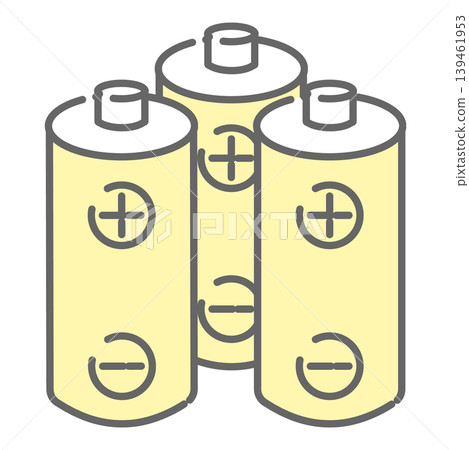 乾電池的簡筆畫示意圖 乾電池的簡筆畫示意圖 139461953