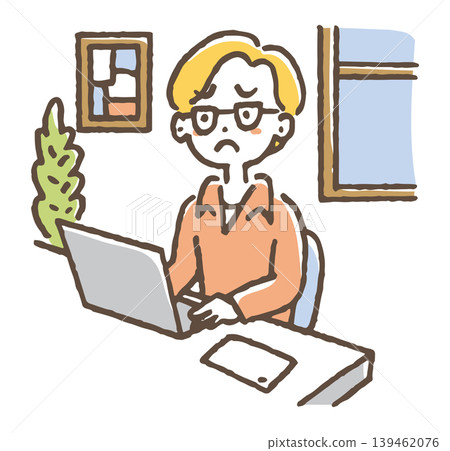 Business professionals struggling with remote work Business professionals struggling with remote work 139462076