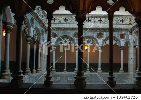 Portuguese monastery cloisters and arch architecture 139462720