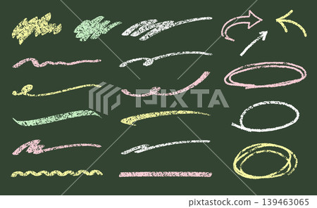 A set of handwritten-style underlined designs that look like they were drawn on a blackboard with chalk. A set of handwritten-style underlined designs that look like they were drawn on a blackboard with chalk. 139463065