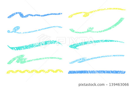 A stylish, hand-drawn underline set that looks like it was drawn with crayons (summer colors). A stylish, hand-drawn underline set that looks like it was drawn with crayons (summer colors). 139463066