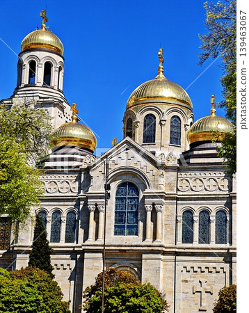 Orthodox Cathedral in Varna under a clear blue sky Orthodox Cathedral in Varna under a clear blue sky 139463067
