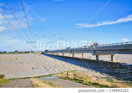 Whirokino Trestle Bridge Flood waters Whirokino Trestle Bridge Flood waters 139463261