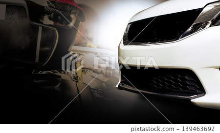 Pouring Motor Oil into Car Engine Pouring Motor Oil into Car Engine 139463692