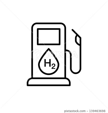 Hydrogen Fuel H2 Energy Line Icon Hydrogen Fuel H2 Energy Line Icon 139463698