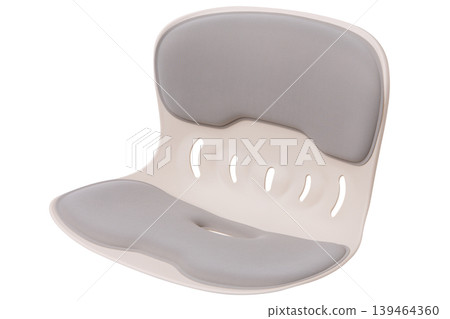Gray orthopedic seat with back support to maintain correct posture while sitting Gray orthopedic seat with back support to maintain correct posture while sitting 139464360