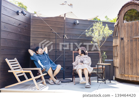 Young people enjoying the sauna Young people enjoying the sauna 139464420