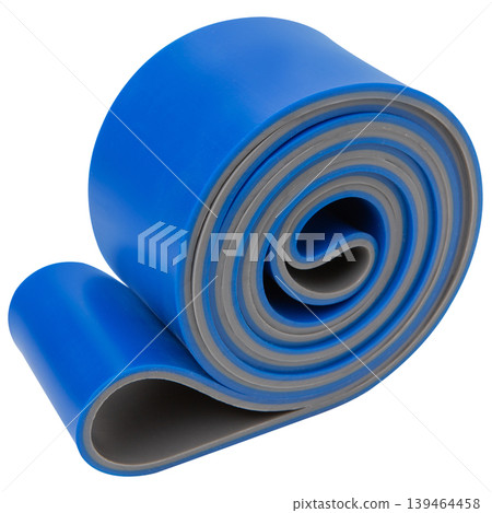 Wide blue latex resistance band for professional strength training and bodybuilding. Wide blue latex resistance band for professional strength training and bodybuilding. 139464458