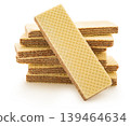 chocolate wafers on a white isolated background 139464634