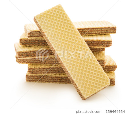 chocolate wafers on a white isolated background chocolate wafers on a white isolated background 139464634